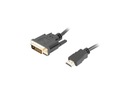 Kábel s adaptérom Lanberg HDMI(M) - DVI-D(M)(24+1) 1,8