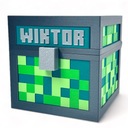 Box na hračky Krabička v štýle MINECRAFT s názvom pre deti ECO