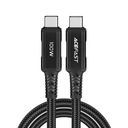 Pletený kábel USB-C 100W 20V 5A 2m čierny