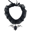 NÁHRDELNÍK HALLOWEEN VAMPIRE BAT CHOKER s čiernym drahokamom