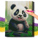 DIAMANTOVÁ MAĽBA 5D s RÁMEČKOM Diamantové vyšívanie 30x40 Mozaika Panda Oh, umenie!