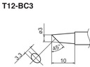 Priemer hrotu T12-BC3 3 mm, skosený pod uhlom 45°