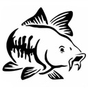 cartoon carp car sticker samolepka ar