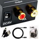 KOAXIÁLNY KONVERTOR SPDIF TOSLINK na 2x RCA Cinch USB