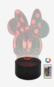 3D RGB LED NOČNÁ LAMPA MICKEY MOUSE USB DIAĽK