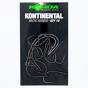 Korda Kontinental Micro Barbed Micro Barbed kaprové háčiky, veľkosť 10