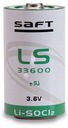 SAFT LS33600/STD D 3,6V LiSOCl2 lítiová batéria