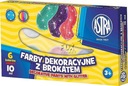 GLITROVÉ plagátové farby 6 dekoratívnych FARIEB x10 ml Farby ASTRA