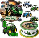 SÚPRAVA TORTOVÝCH TORT 20CM + 17 ZNAKOV - TRAKTOR TRAKTOR + MENO 15CM 18CM