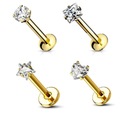 LABRET 4 STYLE HELIX TRAGUS GOLD SET 4 KS