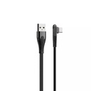 USB-A - USB-C LDNIO kábel, uhlový, 90 stupňov, 1 m, LS581C