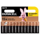 12x alkalické batérie Duracell AA/LR6 Basic