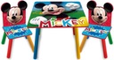 MICKEY MOUSE SET DREVENÝ STÔL DVE STOLIČKY