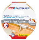 Tesa Obojstranná montážna páska POWERBOND, úzka, 2 x 5 m x 9 mm