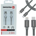 SWISSTEN USB-C Lightning 3A nabíjací kábel 2m