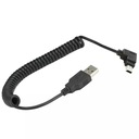 Uhlový kábel USB - Mini USB špirálový VĽAVO 1,5m