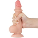 Dildo pohyblivá kožená prísavka natural 19cm