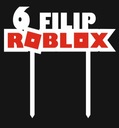 Narodeninový topper ROBLOX s menom, bielo-červený