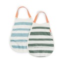 Done by Deer Bib with Pocket 2pcs Stripes Blue/Green