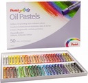 Olejové pastely PENTEL, pastelové pastelky, 50 farieb