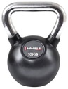 Liatinový kettlebell KGC10, chrómová rukoväť + guma, 10 kg