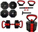 KOMPOZITNÁ 10 KG KETTLEBELL Činka SET S RÚČKAMI