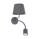 Nástenná lampa TK Lighting Maja šedá E27 na čítanie, flexibilná Gu10 s vypínačmi