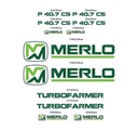 Sada informačných nálepiek na stroj MERLO TURBOFARMER P 40,7 CS P