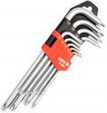 YATO TORX IMUŠENÉ KĽÚČE T10-T50 SADA 9 PRVKOV