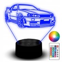 Soška LED Night Light RGB 3D gravírovanie auta Nissan Skyline Auto