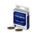 2x C3W LED ŽIAROVKY 28MM 3 LED 12V ZLATÁ 6000K MARBA