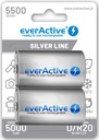 2x R20/D everActive 5500mAh Ni-MH pripravené na použitie