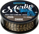 KRYSTON - MERLIN - Dark Silt 15lb - 20m - Mäkký pletený náväzec