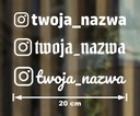 2x INSTAGRAM nálepka na mieru TEXT NICK MENO 20CM