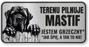 Pozor pes Mastiff znamenie vtipné