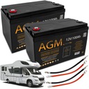 2ks AGM BATTERY CAMERA UPS FOTOVOLTAIKA 12V 100AH ​​+ 4x KÁBLE 50cm