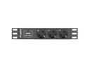 RACK lišta Lanberg PDU-03F-0200-BK (3 x Shuko; 16