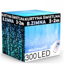 LED ZÁCLONA 240 3x2m svieti cencúľ girlanda STUDENÁ