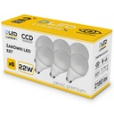 Sada 6x E27 LED Žiarovka 22W 2180lm Teplá GUĽOVÁ CCD NEBLIKAJÚCA