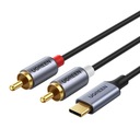 UZELENÝ KÁBLOVÝ KÁBEL AUDIO STEREO SPLITTER USB-C NA 2X RCA CINCH 1,5M