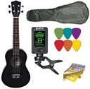 KONCERTNÁ UKULELE + OBAL + TUNER + TRUHÁKY - ČIERNA