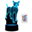 Nočná lampa 3D LED farby diaľkové ovládanie CAT CAT CAT R11