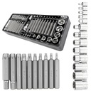 IMBUS BIT SET H4-H14, TORX T20-T70 A TORX E4-E24, STEEL S2, 55 EL VLOŽKA