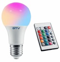 GTV RGBW LED žiarovka s diaľkovým ovládaním 10W E27 810lm