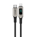 ACEFAST USB Type C na Apple Lightning 8-kolíkový MFi PD30W LCD kábel 1,2 m strieborný