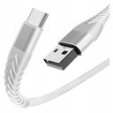 Rýchle nabíjanie, zosilnený kábel USB-C, 3 m, biely