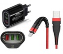 Rýchla nabíjačka QC 3.0 3xUSB + USBC kábel TYPU C