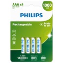 Batéria PHILIPS 1000mAh AAA R03 4ks ReadyToUse