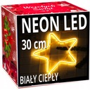 NEON STAR LED 30 cm OBOJSTRANNÉ okno Osvetlenie vianočného stromčeka trvalé svetlo