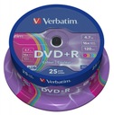 Verbatim DVD + R 4,7 GB farebný farebný tortový box 25